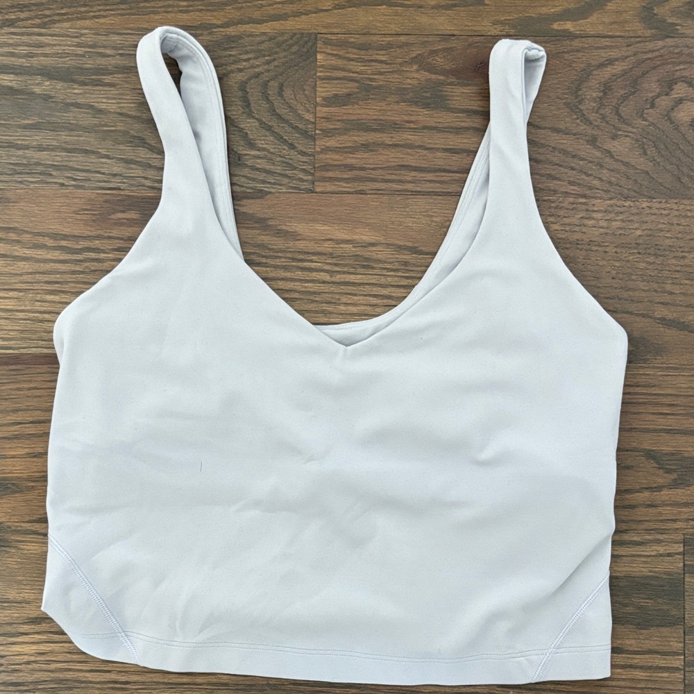 Lululemon White V-Neck Tank Top, Size Small, Like New!